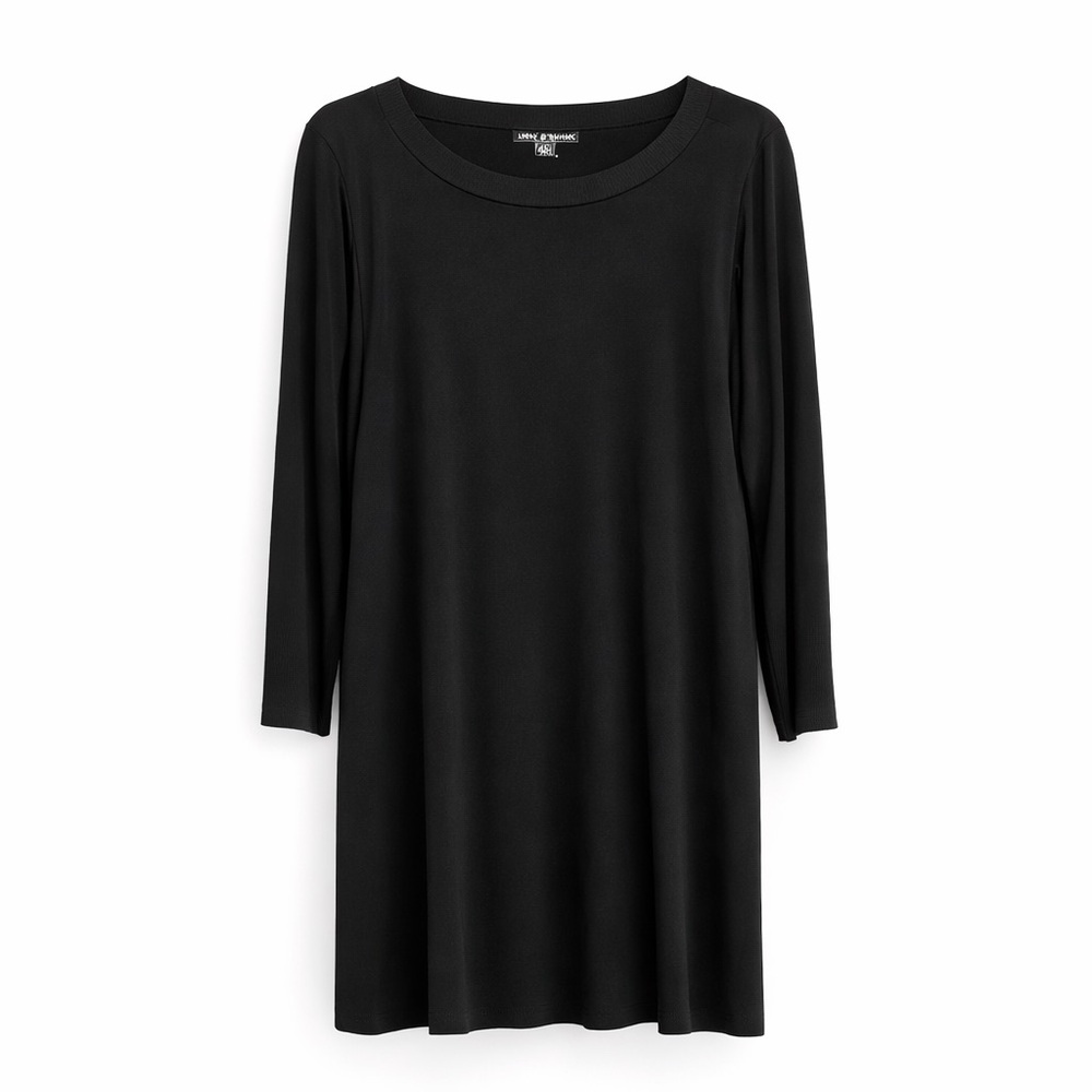 Cable & Gauge Black Tunic Top Ribbed Knit 1X